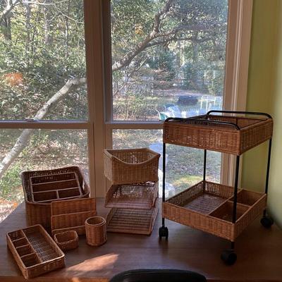 346 Wicker Office Desk Set q