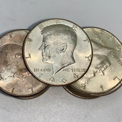 Lot of 17, 1964 Kennedy Half Dollars