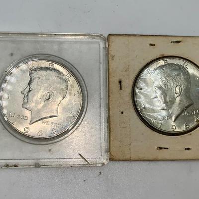 Lot of Two 1964 Kennedy Half Dollars