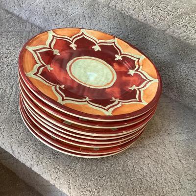 Williams Sonoma Melamine Lot 8 each bowls, salad plate, dinner plate, a platter and a bowl