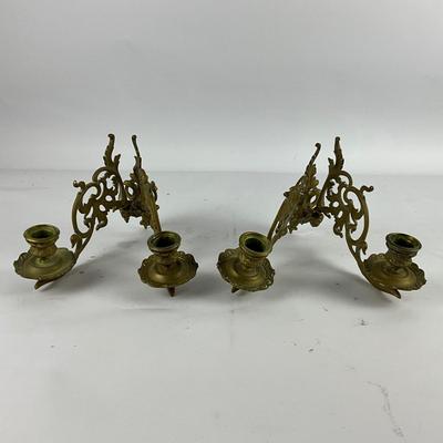 358 Large Lot of Brass Candlesticks, Lantern , Colonial Candles