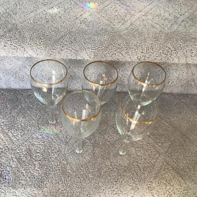 gold rim stemware