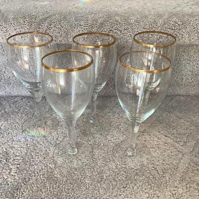gold rim stemware