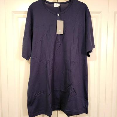 NEW Men's Sunspel Henley T-Shirt Navy XXL