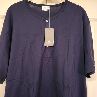NEW Men's Sunspel Henley T-Shirt Navy XXL