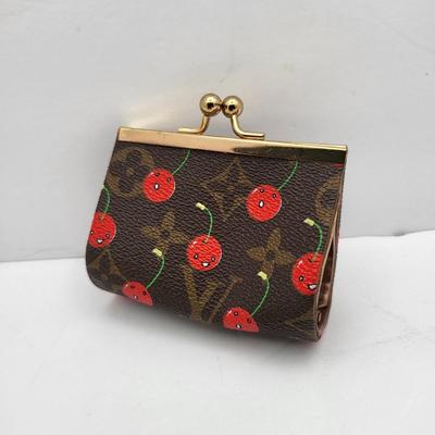LV Cherry Pattern Lipstick or Coin Kiss Clasp Case