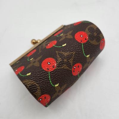 LV Cherry Pattern Lipstick or Coin Kiss Clasp Case