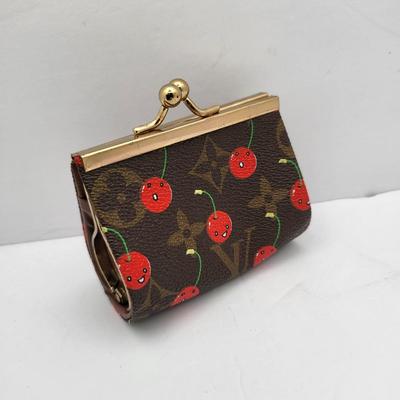 LV Cherry Pattern Lipstick or Coin Kiss Clasp Case