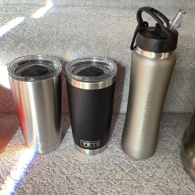 2 Yeti coffee cups, Mercedes Benz water bottle lot