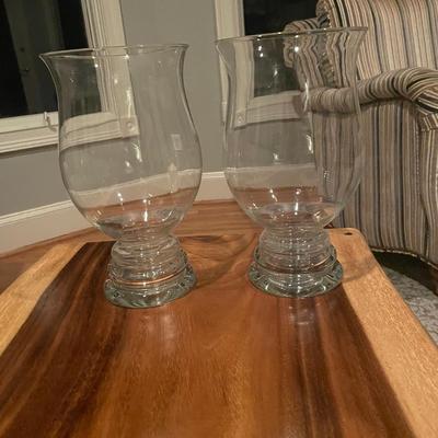 Set of glass candle holders