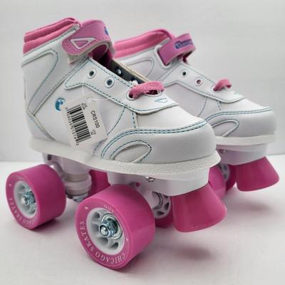 NEW Girls Pink/White Chicago Roller Skates Size J13