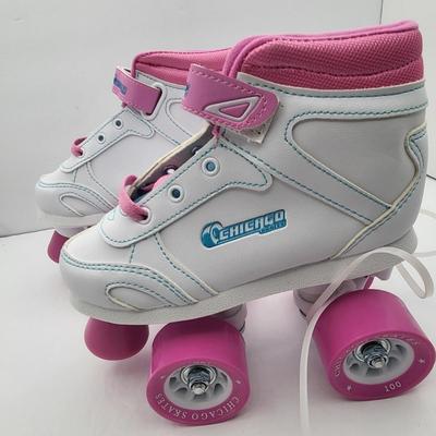 NEW Girls Pink/White Chicago Roller Skates Size J13