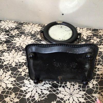 Vintage Shaving Tray With Small Mirror
