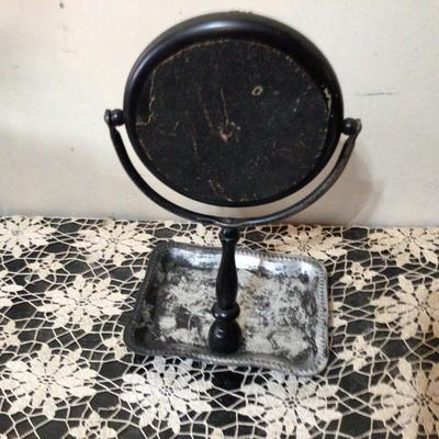 Vintage Shaving Tray With Small Mirror