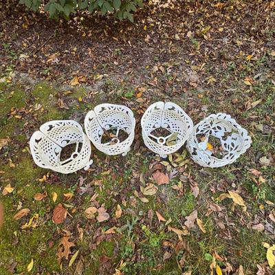 263 Set of 4 Cast Aluminum Flower Pots