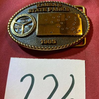 1985 Solid Brass Kansas State Parks Buckle
