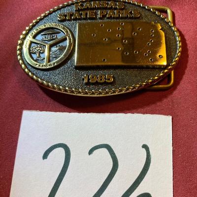 1985 Solid Brass Kansas State Parks Buckle
