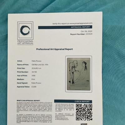 Picasso 1958 Lithograph Print Appraised with COA