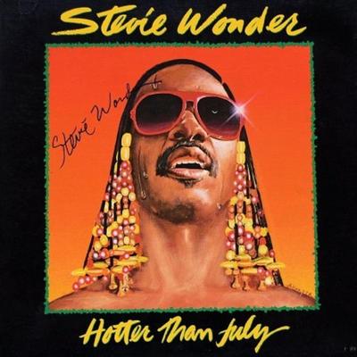 Stevie Wonder signed "Hotter Than July" album 