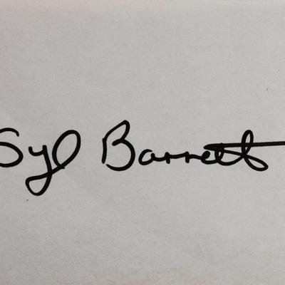 Pink Floyds Syd Barrett signed slip