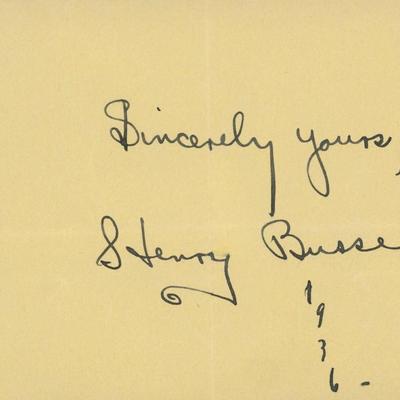 jazz Musician Henry Busse signature cut