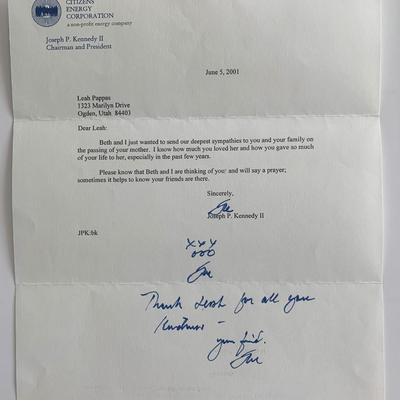 Joseph P. Kennedy II Signed Letter