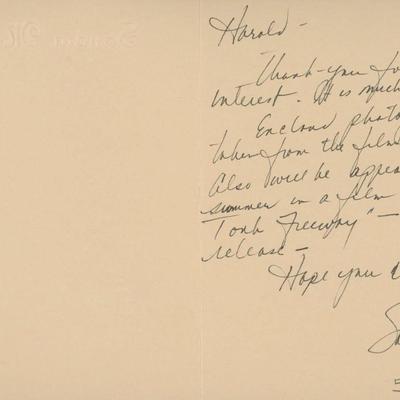 Sandra McCabe  signed letter