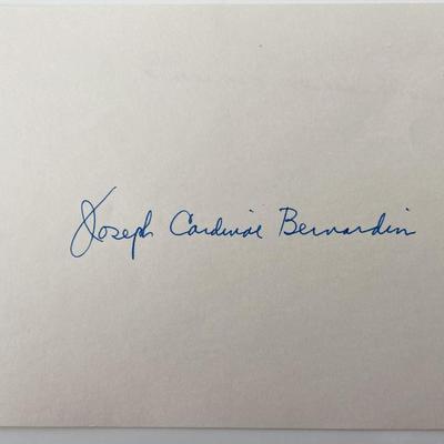Cardinal Joseph Bernardin original signature