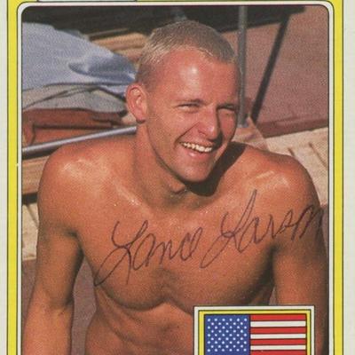Olympian Lance Larson signed trading card