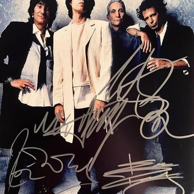 Rolling Stones band signed photo