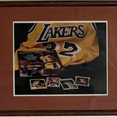 Magic Johnson custom framed photo