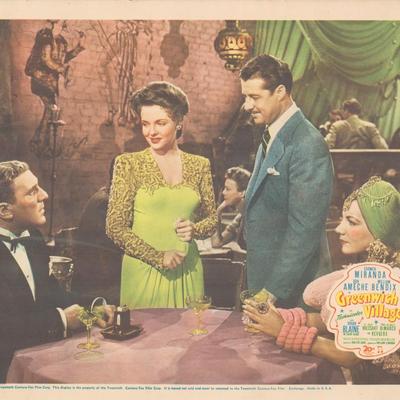 Greenwich Village 1944 original vintage lobby card