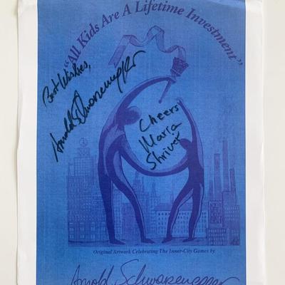 Arnold Schwarzenegger and Maria Shriver Signed Flyer