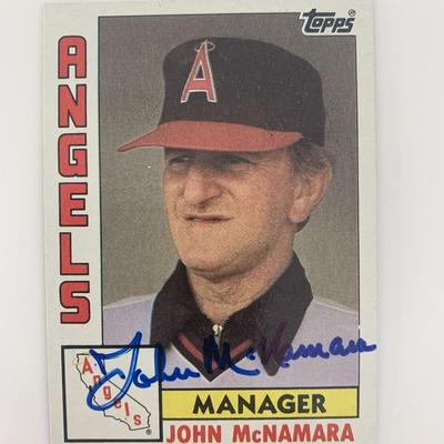John McNamara signed baseball card