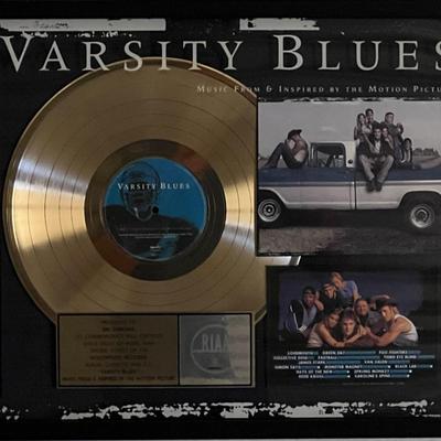 Varsity Blues RIAA award custom framed