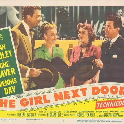 The Girl Next Door  1953 original vintage lobby card