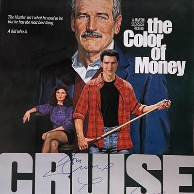 The Color of Money cast signed movie poster