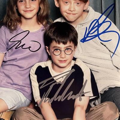 Harry Potter cast signed movie photo 