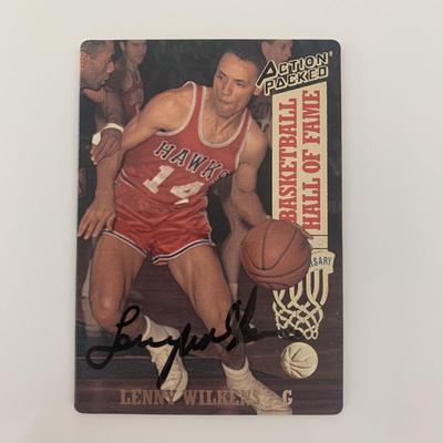 Lenny Wilkens signed basketball card