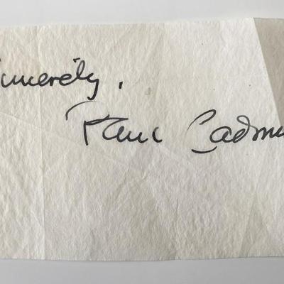 Artist Paul Cadmus original signature
