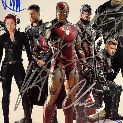 Avengers cast signed movie photo