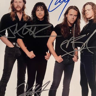Metallica band signed photo 
