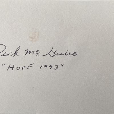 Dick McGuire HOF 1993 original signature