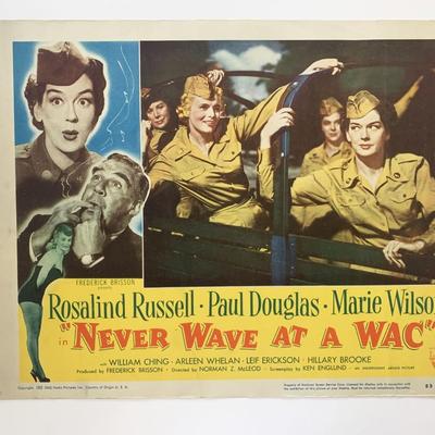 Never Wave at a Wac original 1953 vintage lobby card