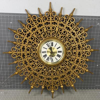 MCM Hollywood Regency BURWOOD STARBURST Clock