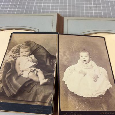 Antique Celluloid Photo Album w/ Cabinet Cards 