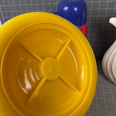 Collection of (5) 1980's Thermos and Carafe 
