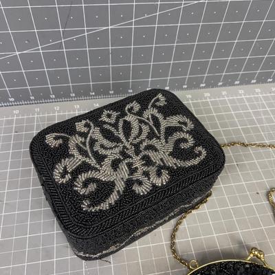 Vintage Beaded Purse and a Jewelry Box BLACK