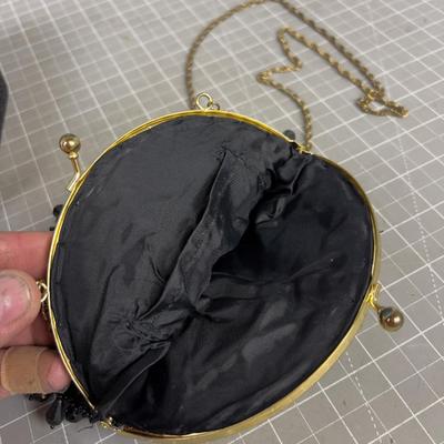 Vintage Beaded Purse and a Jewelry Box BLACK