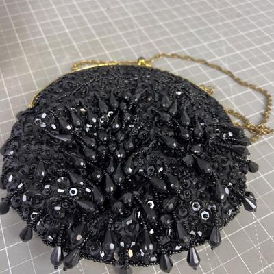 Vintage Beaded Purse and a Jewelry Box BLACK